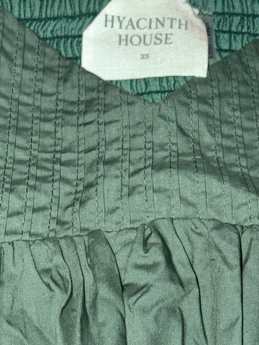 Tuckernuck Hyacinth House Emerald Puff Sleeve Sasha Mini Dress Size S MSRP $178 - Picture 5 of 6
